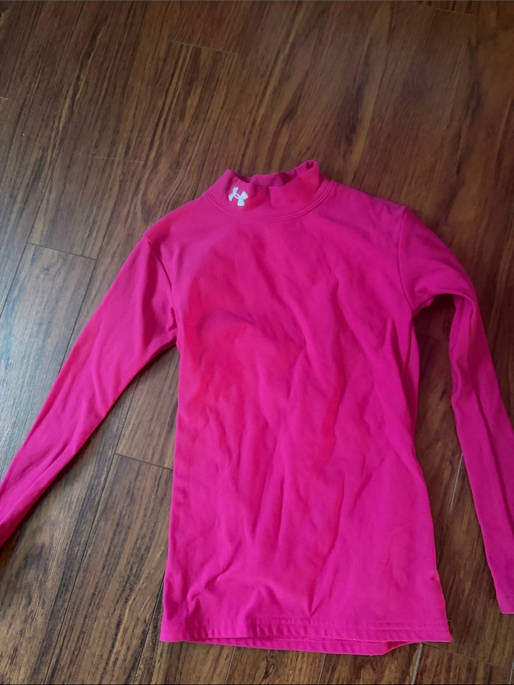 Under Armour Mock Neck Long Sleeve Thermal Compression Top Pink